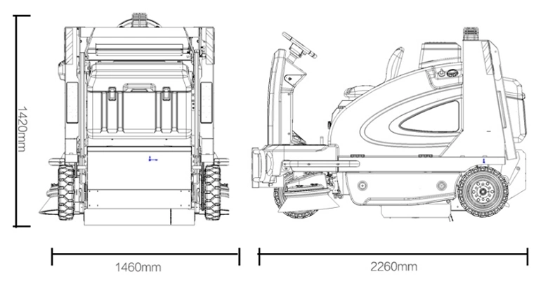 Hospital/Factory/Warehouse/Supermarket Automatic Floor Cleaning Washing Sweeping Machine